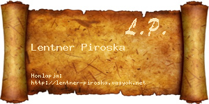 Lentner Piroska névjegykártya