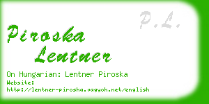 piroska lentner business card